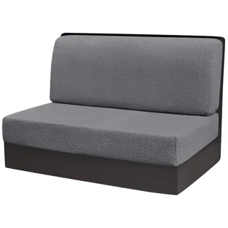Coonoor Sofaschoner 2 Stück Camper-Kissenbezüge Sitzkissenbezüge Sofa-Sitzkissenbezu, Bequem Elastisch Waschbar Bankbezüge für Wohnmobilbänke grau