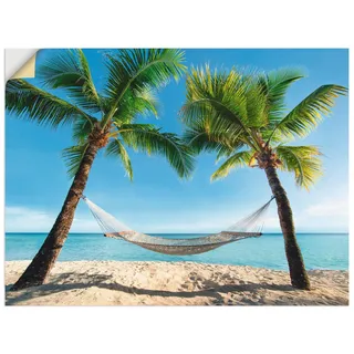 ARTland Wanddeko Wandtattoo selbstklebende Vinylfolie Karibik Palmen Strand Meer Hängematte Urlaub Sommer Südsee T4TO