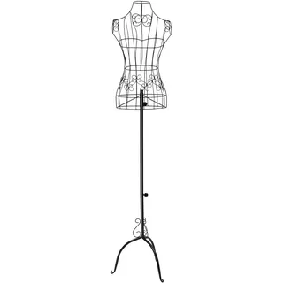 TESUGN Metall Schneiderpuppe Schneiderbüste Deko, Eisendraht Schaufensterpuppe Dekobüste Schneiderpuppe Damenbüste Kleiderständer Draht Torso, 140-160cm Höhenverstellbar Kleiderpuppe Schaufensterpuppe