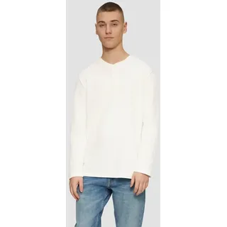 QS Gewaschenes Henley-Longsleeve beige XXL