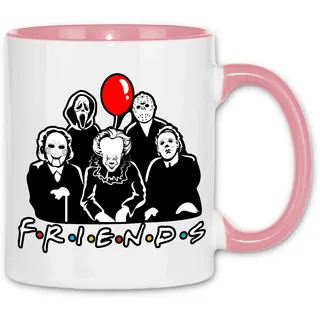 wowshirt Tasse Serienmörder Clown Halloween Horror Film Jason Freitag der 13 Gruselig, Farbe:White - Pink