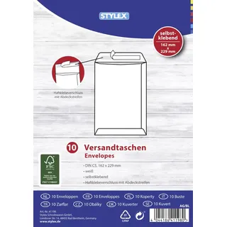 Stylex Versandtaschen, DIN C5, haftklebend, 10 Stück