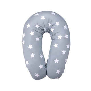 Lorelli Stillkissen Schwangerschaftskissen Sterne 190 cm 100% Baumwolle grau
