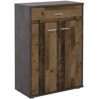 CARO-Möbel Tommy 60 x 84 x 30 cm Dunkelgrau / Dunkelbraun