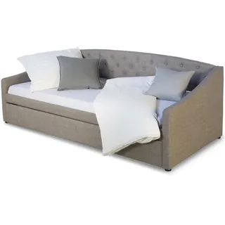 Homestyle4u Tagesbett 90 x 200 cm in Grau Ausziehbett 1924