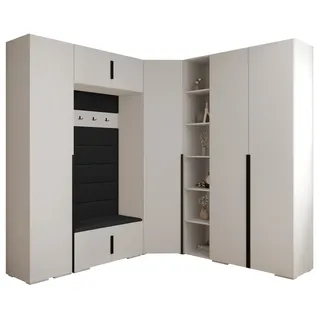 ABIKS MÖBEL Kompaktgarderobe INOVA 1 SATZ 2 Möbelset, Garderobe mit Kleiderstange und Regalen schwarz