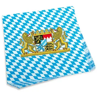 Fries Papierserviette 20 Stück Bayrische Servietten mit Bayern Wappen Weißwurst Frühstück, Mit Bayern Wappen