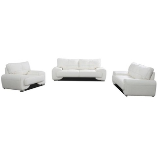 MOEBLO Sofa Couchgarnitur Florida Lux 3+2+1, Wohnzimmergarnitur 3+2+1 Dreisitzer-Sofa Zweisitzer-Sofa Sessel Polstermöbel-Set 3+2+1, Wohnzimmergarnitur 3+2+1 weiß