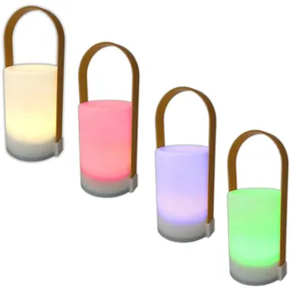 4x LED Lampe Batteriebetrieben Nachttischlampe Tischlampe Warmweiß Farbwechsel