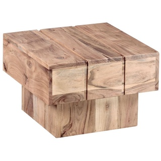 möbelando Beistelltisch Beistelltisch LUCCA Massivholz Akazie Wohnzimmerti, Beistelltisch LUCCA Massivholz Akazie Wohnzimmertisch 44 x 44 x 30 cm Couchtisch Massiv Landhaus Cube quadratisch braun