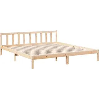 vidaXL Massivholzbett, Holzbett mit Kopfteil Lattenrost, Doppelbett für Schlafzimmer, Bett Bettgestell, Modern, 200x220cm Massivholz Kiefer