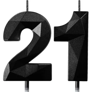 Geburtstagskerzen Zahlen Kerze 21 Tortendeko 21. Geburtstag Kerzen Geburtstag Schwarz Zahlen Geburtstagskerzen für Torte