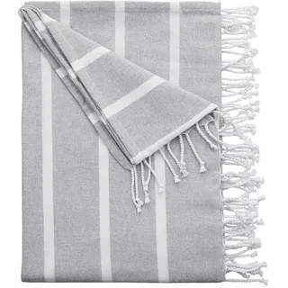 BUTLERS Surfside Strandtuch 200 x 180 cm grau/weiß