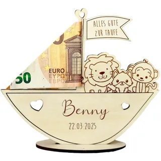 Geldgeschenk zur Geburt, Taufe Geschenk Junge personalisiert Geburtstag Kommunion Konfirmation oder Firmung Baby Taufgeschenk Mädchen I Manufaktur Liebevoll (Taufe)