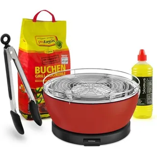 Feuerdesign Vesuvio rot Tischgrill-Set 4tlg. - Rot