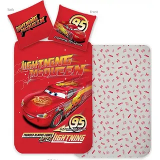 Disney Kinderbettwäsche Disney Cars Thunder Kinderbettwäsche Lightning McQueen auf Hochtouren rot
