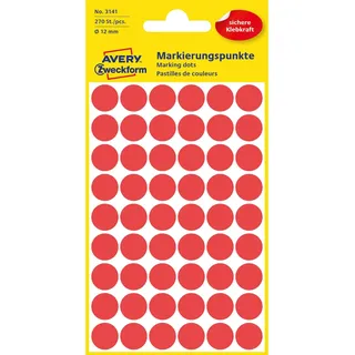 Avery Zweckform Markierungspunkte 3141 Rot Ø 12 mm 270 St.