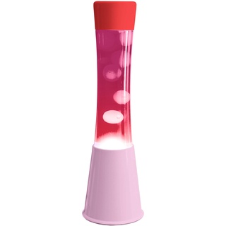 FISURA - Lavalampe pink Rosa Basis, rosa Flüssigkeit, transparent lava und roter Deckel. Lavalampe mit Ersatzbirne. Maße: 11x11 x39,5 Zentimeter