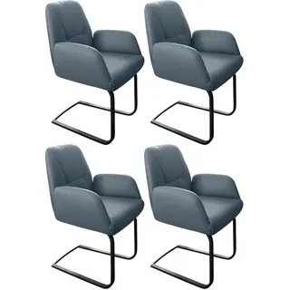 W.SCHILLIG Freischwinger ole (Set, 4 St), 2er- oder 4er-Set, Gestell in Schwarz pulverbeschichtet blau