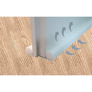 Zugluftstopper zuschneidbar 100 cm Zugluftstop Luftzugstopper Türbodendoppeldichtung Türisolierung Windstopper Durchzug weiß/cremweiß