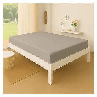 Traumschlaf Spannbettlaken Biber-Melange 180 x 200 cm grau