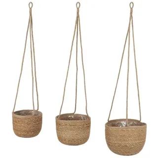 Spetebo Seegras Blumenampel 23 x 20 x 17 cm Natur