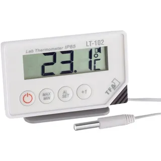 TFA Dostmann LT-102 Profi-Digitalthermometer, mit Kabelfühler, wasserdicht IP65,L 87 x B 17 (29) x H 52 (57) mm, Weiß