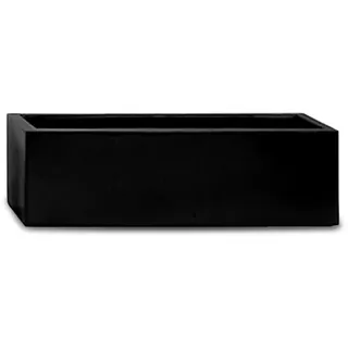 amei Der Lange Pflanzkübel aus Fiberglas (Schwarz 60 x 17 x 15 cm) – Handgefertigter Balkonkasten aus hochwertigem Stonefiber – Frostsicher, UV-beständig und langlebig – für Innen und Außen