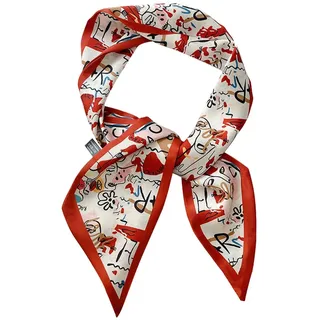 CULEO Schals für Damen, 1 Stück Damen Seidenschal abgewinkelter Schal kleiner Strandhalsschal elastisches Haarband Strand-Haar-Accessoires Taschen-Accessoires (rot)