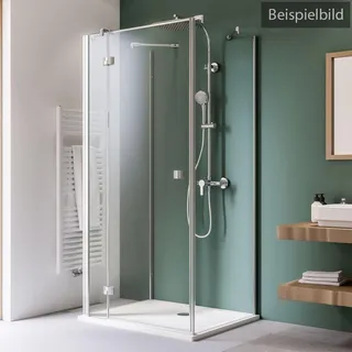 Breuer Espira U-Kabine Drehtür mit Festteil Türanschlag links Bronze getönt 90 x 90 cm - Alu Chromeffekt - 1810 005 002 017