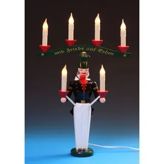 Emil A. Schalling KG Weihnachtsfigur Emil Schalling Bergmann mit Lichterbogen, elektrisch (1 St), Handarbeit aus dem Erzgebirge bunt