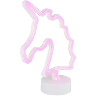 GLOBO Tischleuchte Neonleuchte Einhorn Kinderzimmerlampe Deko Batterie LED H 28,5 cm