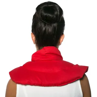 Kirschkernkissen -Nackenhörnchen mit Stehkragen kirschrot - Nackenkissen Wärmekissen - 2 in 1 - Wärme und Kälte möglich