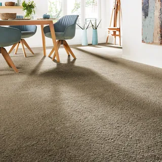 Andiamo Teppichboden ANDIAMO "Verona, Velours, Gesamthöhe 6 mm, Luxusklasse LC2", braun, B:500cm L:350cm, Kunstfaser, Teppiche, Uni Farben, Breite 400 cm oder 500 cm, strapazierfähig, pflegeleicht