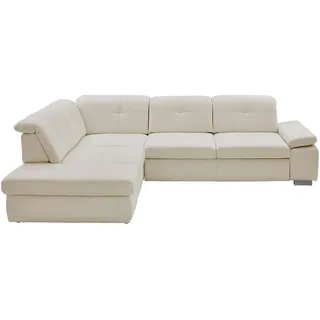 Beldomo Premium Ecksofa Beldomo Premium, Weiß, Metall, Echtleder, Rindleder, 4-5-Sitzer, Ottomane links, Eckteil, L-Form, 312x260 cm, Goldenes M, erweiterbar, Typenauswahl, Bettkasten erhältlich, Fußauswahl, Lederauswahl, Stoffauswahl, planbar, Relaxfunktion, Sitzqualitäten, seitenverkehrt Bettfunktion Hocker Rückenfutter, individuell planbar, Wohnzimmer, Sofas & Couches, Wohnlandschaften, Ecksofas