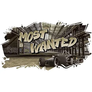 3D Graffiti Wandtattoo 97x53cm Streetart Wandsticker Jugendzimmer Kinderzimmer Wohnzimmer Deko Wandbild selbstklebend W008 (02 Most wanted, Ohne Wunschname)
