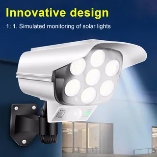 Toivize 77 Led-solarfluter, 200 Lm, Ip65, Attrappe Einer Kamera, Bewegungsmelder, Fernbedienung, Gartenbeleuchtung