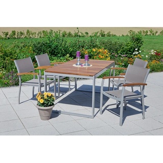 Garten-Essgruppe MERXX "Naxos" Sitzmöbel-Sets beige (natur) Gartenmöbel-Sets
