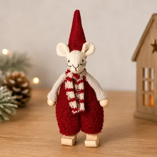 Wichtel Noa mit Schal, 11 cm Nisse Skandinavisch Weihnachtsdeko Deko