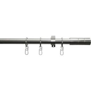 Gardinenstange Set Metall, GARDINIA, 1-läufig, Fixmaß, verschraubt, 1-Lauf silberfarben 120 cm