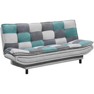 Mid.you Schlafsofa, Silber, Türkis, Dunkelgrau, Kunststoff, 188x90x89 cm, Schlafen auf Sitzhöhe, Wohnzimmer, Sofas & Couches, Schlafsofas, Klappsofas