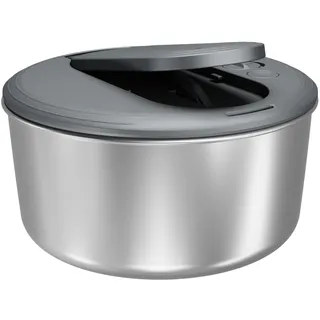 Zyliss Swift Dry Salatschleuder Edelstahl Klein, 3.5L, Salatschüssel mit Deckel, BPA-frei, Rutschfester Boden, AquaVentTM-Technologie, Stopptaste, Spülmaschinengeeignet