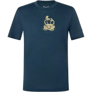 super.natural - Kid's Crab Tee - Merinoshirt Gr 164 blau/ various