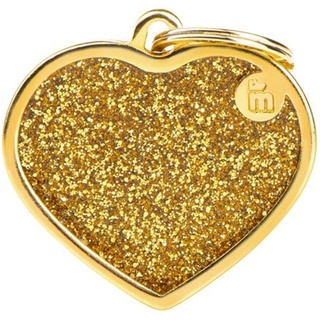 Shine "Big Heart Gold Glitter" ID Tag
