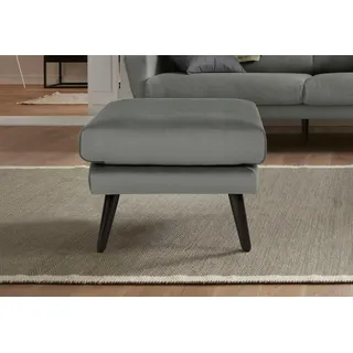 Hocker OTTO HOME "Bille", grau, B:58cm H:45cm T:58cm, Struktur (100% Polyester);Struktur fein (100% Polyester);Samtoptik (100% Polyester);Luxus-Microfaser weich (100% Polyester), Hocker, Sitzhocker, mit Eiche-Beinen, Design by Morten Georgsen