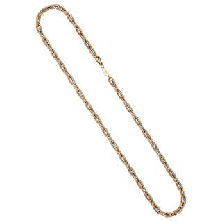 Goldkette JOBO Halsketten Gr. Gelbgold 585-Weißgold 585, Länge: 55 cm, gelb (gelbgold 585) Damen Goldketten
