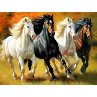 Bimkole 5D Diamond Painting Kits Zubehör Horse, Animals Diamant Malerei Kit Voll Runde Bohrer Malen nach Zahlen Malerei Stickerei Kreuzstich Diamond Dekoration 30x40 cm