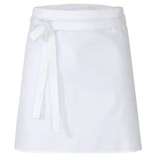 DESERMO 10er Set Premium Schürze 50x80cm (LxB) | Hochwertige Kochschürze-Damen-Herren aus Baumwollmischung | Bequeme Kellnerschürze schützt beim Kochen, Backen | Stoffgewicht 210g/m2 (Weiß)
