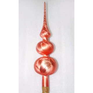 Navidacio Christbaumschmuck Weihnachtsbaumspitze Groß 35cm in "Ice Lachs Gold" Regen