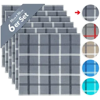 Lashuma Handtuch Set, Frottee Küchenhandtücher 50x50cm, (Spar-Set, 6-St), Made in Portugal grau